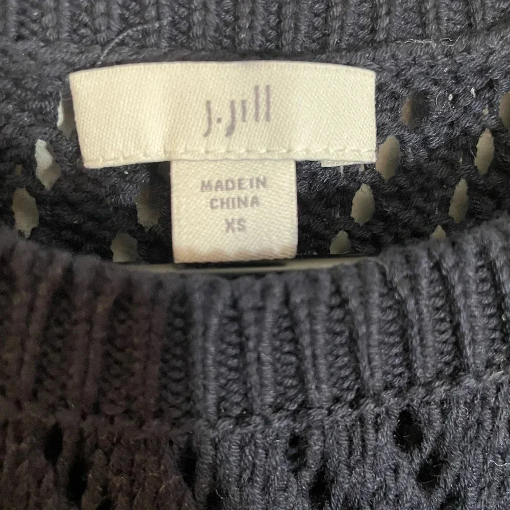 J Jill Sweater Vest Women XS Navy Blue Pullover Tunic Boho Classic Casual EUC - Picture 3 of 9